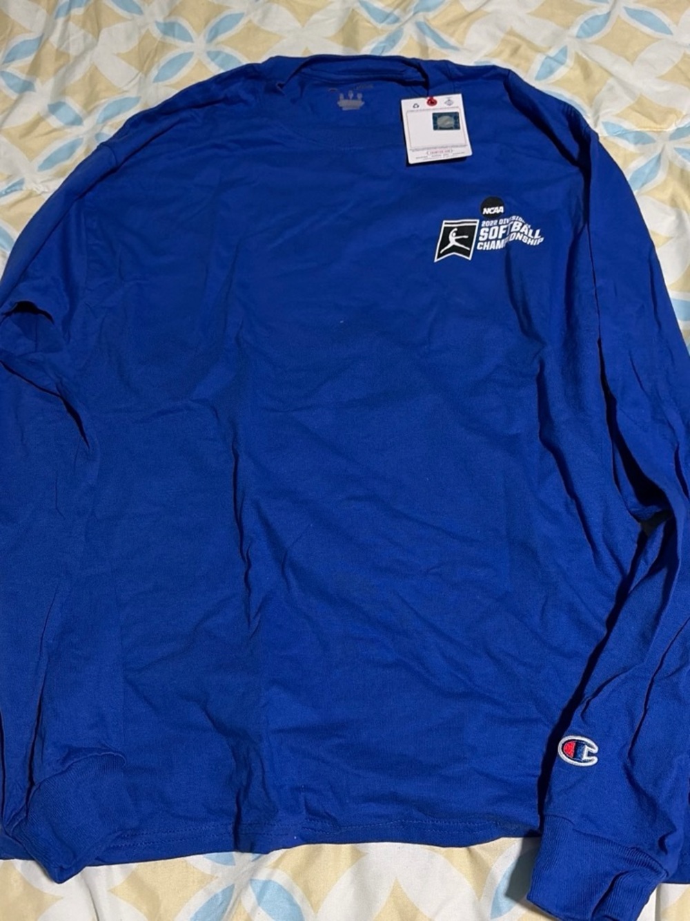 Champion Authentic Athleticwear Long Sleeve Tee in Royal Blue